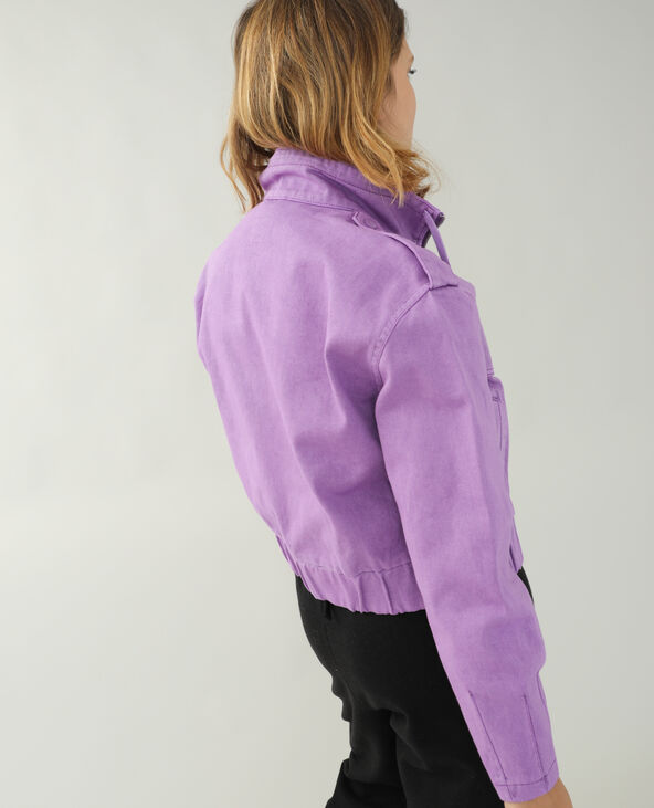 Veste jean violette femme outlet