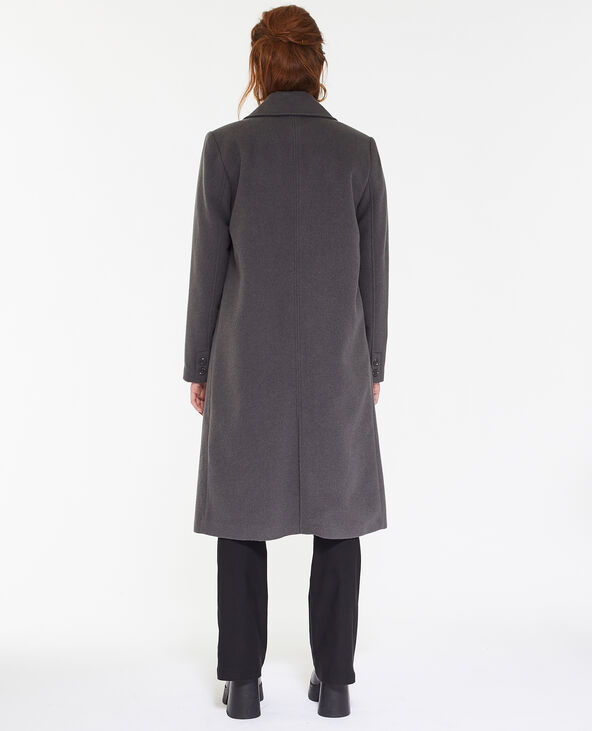 Manteau long effet drap de laine