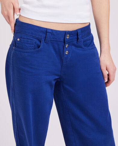 Jean large uni bleu électrique - Pimkie