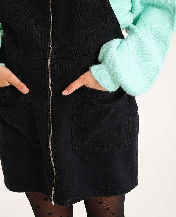 Robe salopette en jean noir - Pimkie