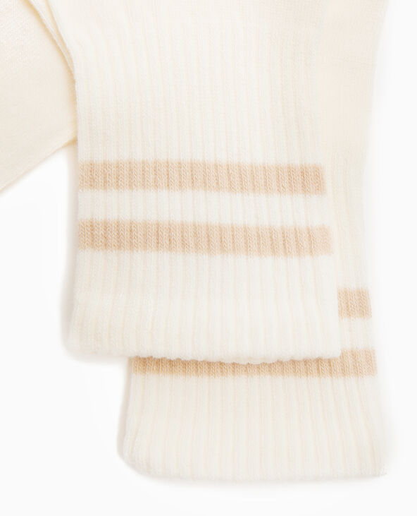 Paire de chaussettes avec bandes blanc - Pimkie
