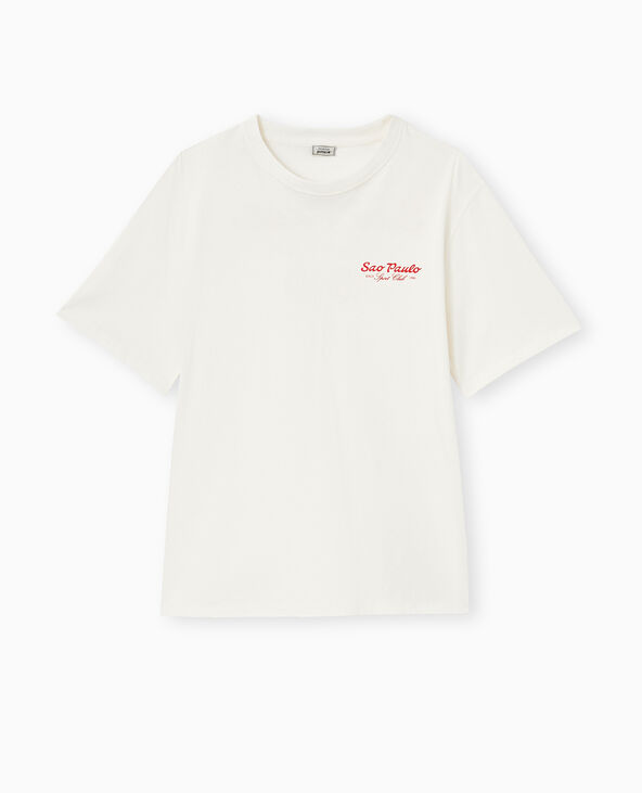T-shirt oversize avec print poitrine et dos blanc - Pimkie