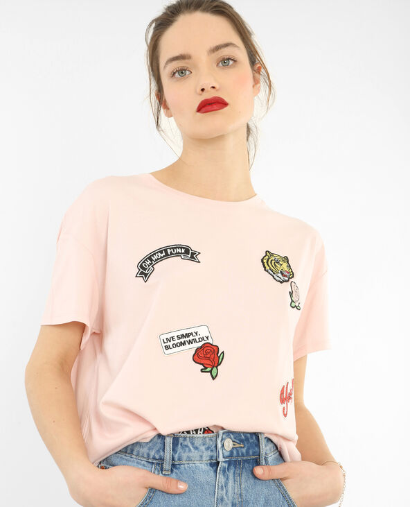 T-shirt patchs rose clair - Pimkie