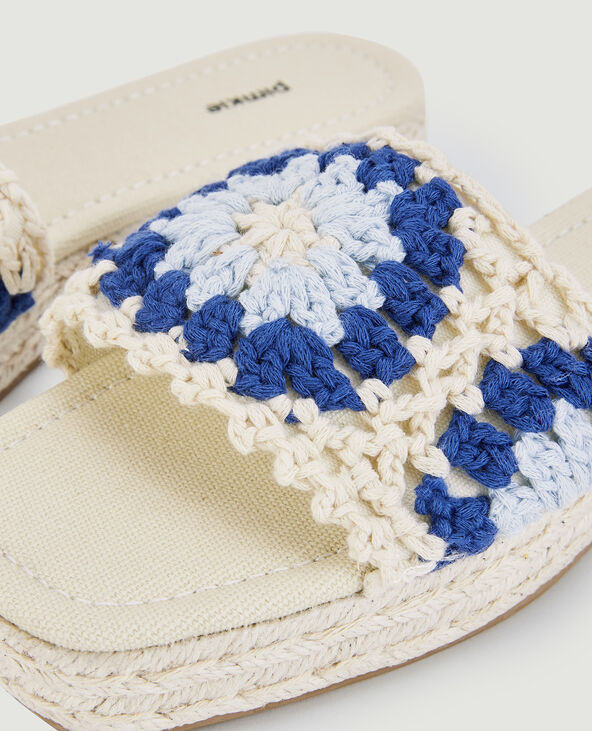 Mules compensées corde et crochet bleu - Pimkie