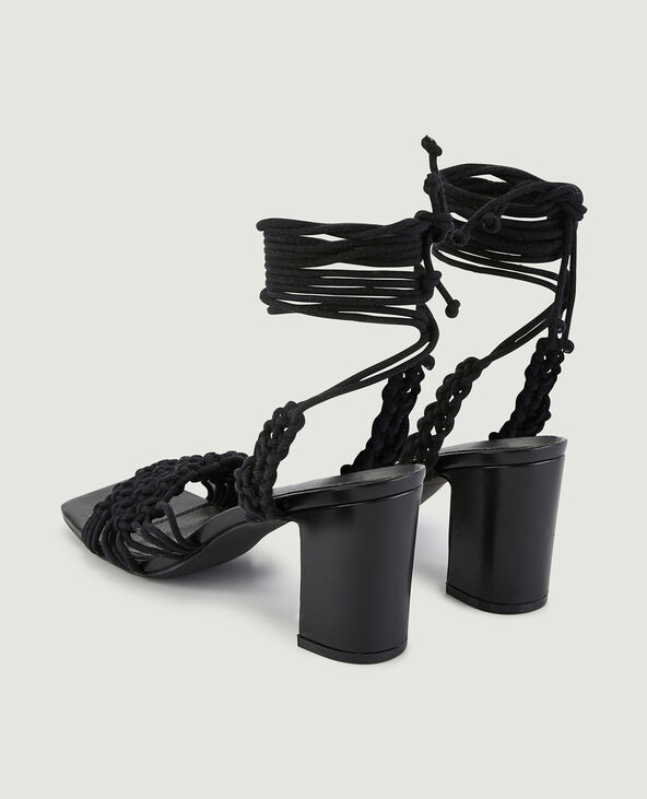 Sandales en crochet noir - Pimkie