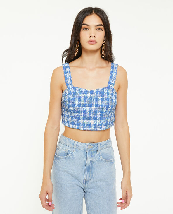 Brassière en tweed bleu - Pimkie