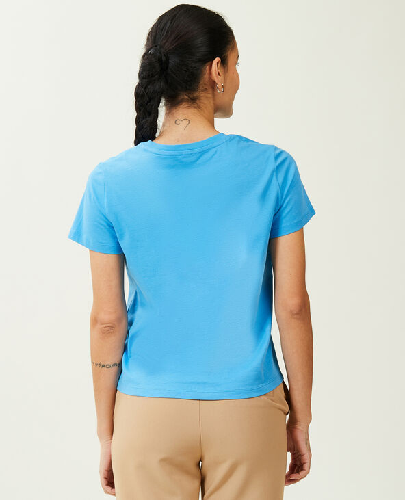 T-shirt basique col rond bleu - Pimkie