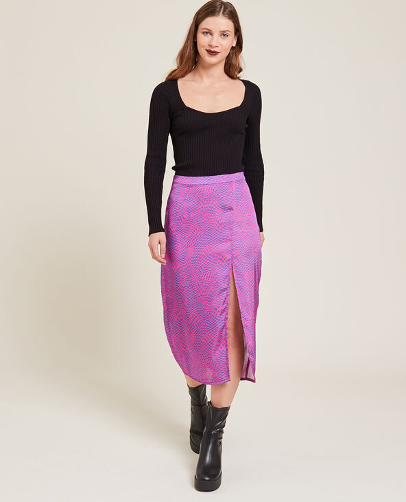 Jupe midi fendue violet - Pimkie