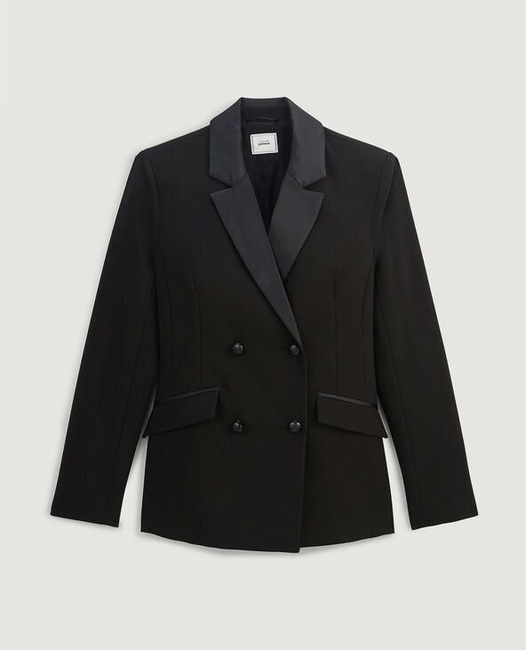 Veste blazer longue et cintrée noir - Pimkie