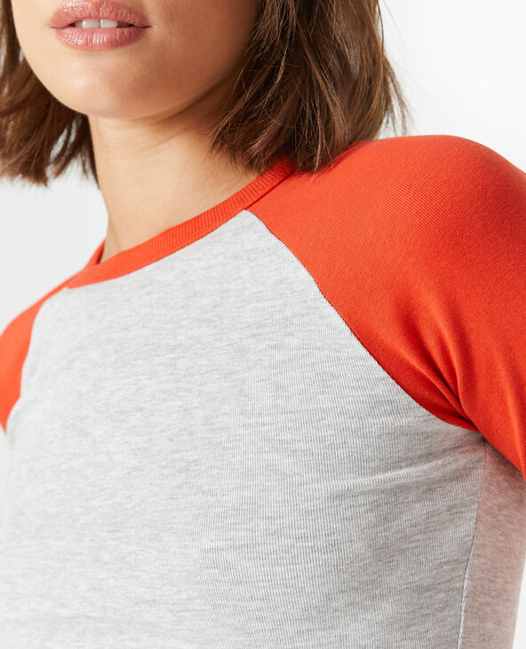 T-shirt manches longues raglan rouge - Pimkie
