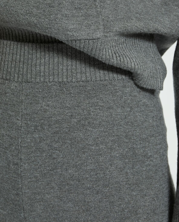 Pantalon wide leg gris chiné - Pimkie