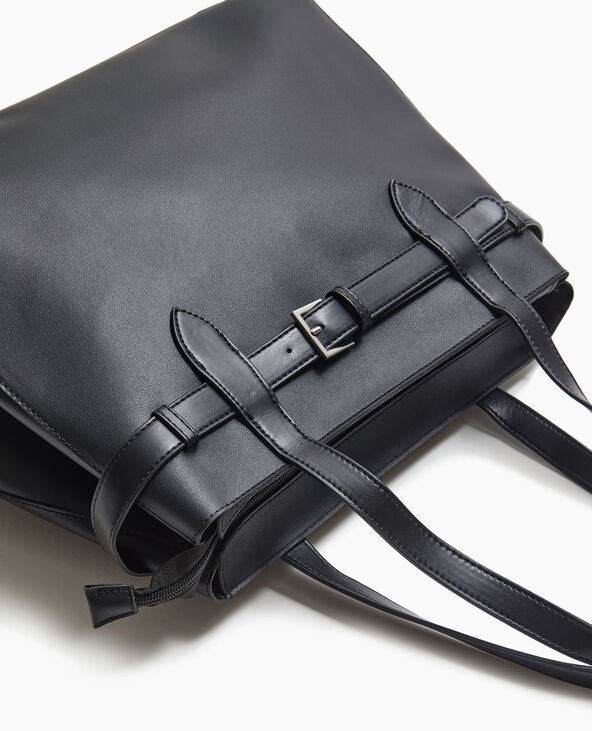 Grand sac cabas avec ceinture noir - Pimkie