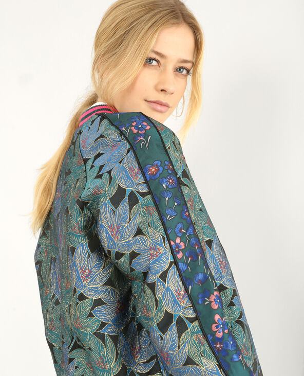Blouson bomber jacquard bleu - Pimkie