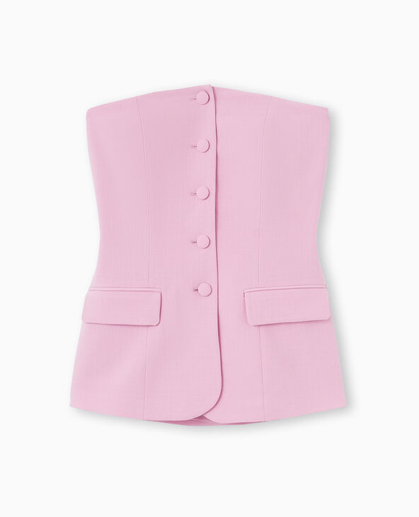 Top bustier avec boutons rose fuchsia - Pimkie