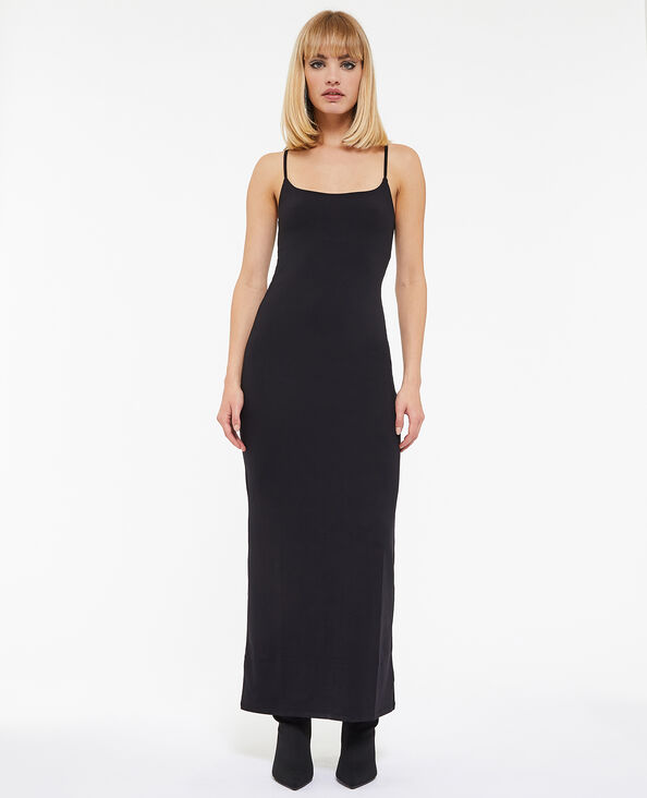 Robe longue avec fines bretelles noir - Pimkie