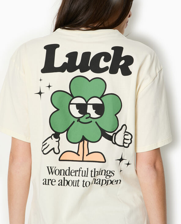 T-shirt oversize avec print devant et dos blanc - Pimkie