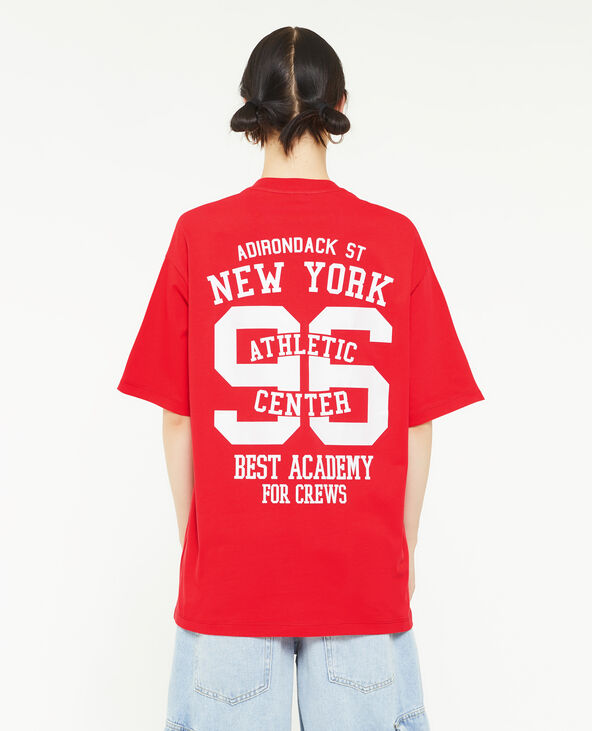 T-shirt oversize à inscription rouge - Pimkie