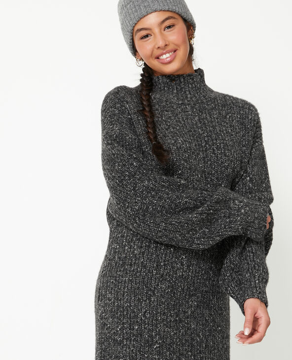 Robe pull avec détails effet destroy noir - Pimkie