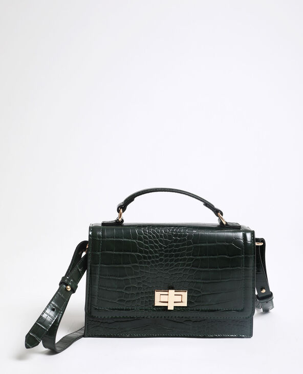Petit sac croco vert de gris - Pimkie