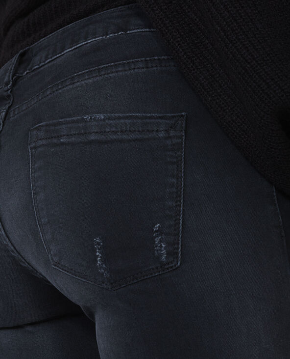 Skinny mid waist à perles noir - Pimkie