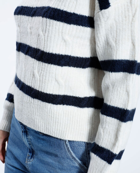 Pull rayé marin bleu marine - Pimkie