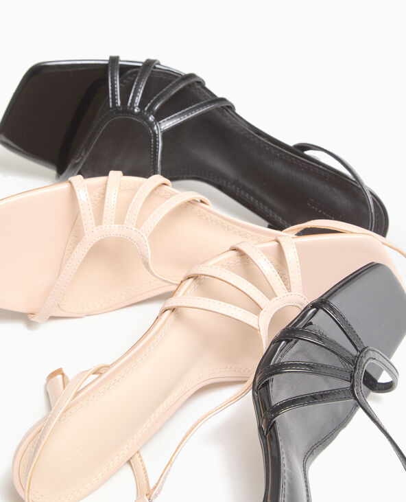 Sandales à talon vernies noir - Pimkie