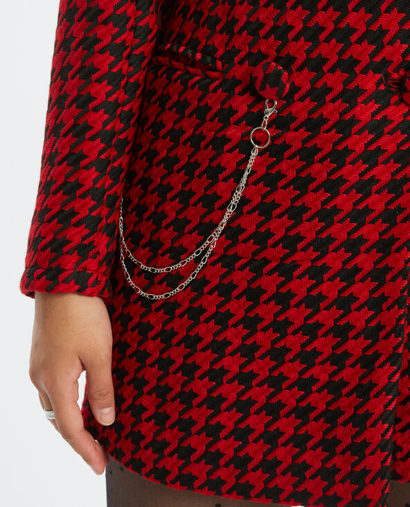 Combishort motif pied-de-coq rouge - Pimkie