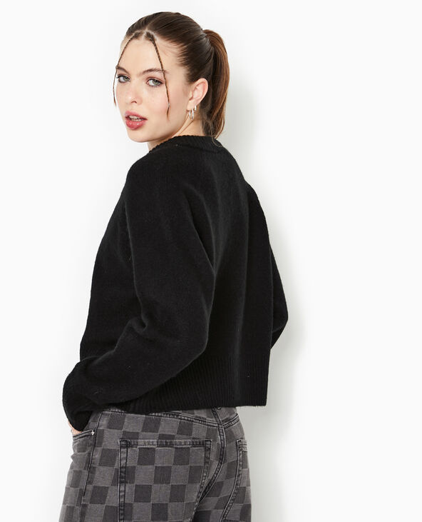 Gilet col rond noir - Pimkie