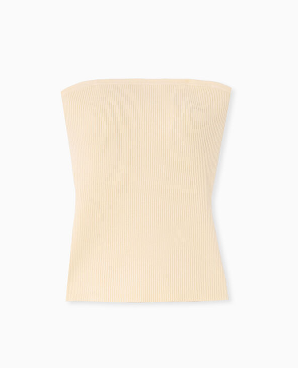 Top bustier en maille côtelée Jaune pâle - Pimkie