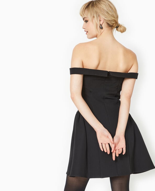 Robe courte encolure Bardot noir - Pimkie