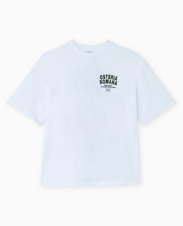 T-shirt oversize avec print poitrine et dos blanc - Pimkie