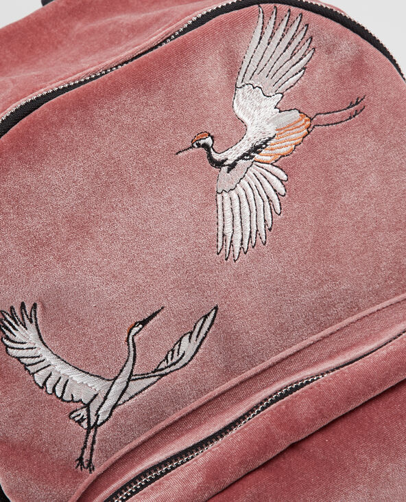 Sac à dos velours rose clair - Pimkie
