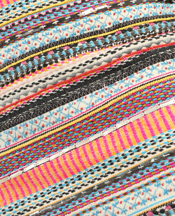 Jupe tissée perles et sequins écru - Pimkie
