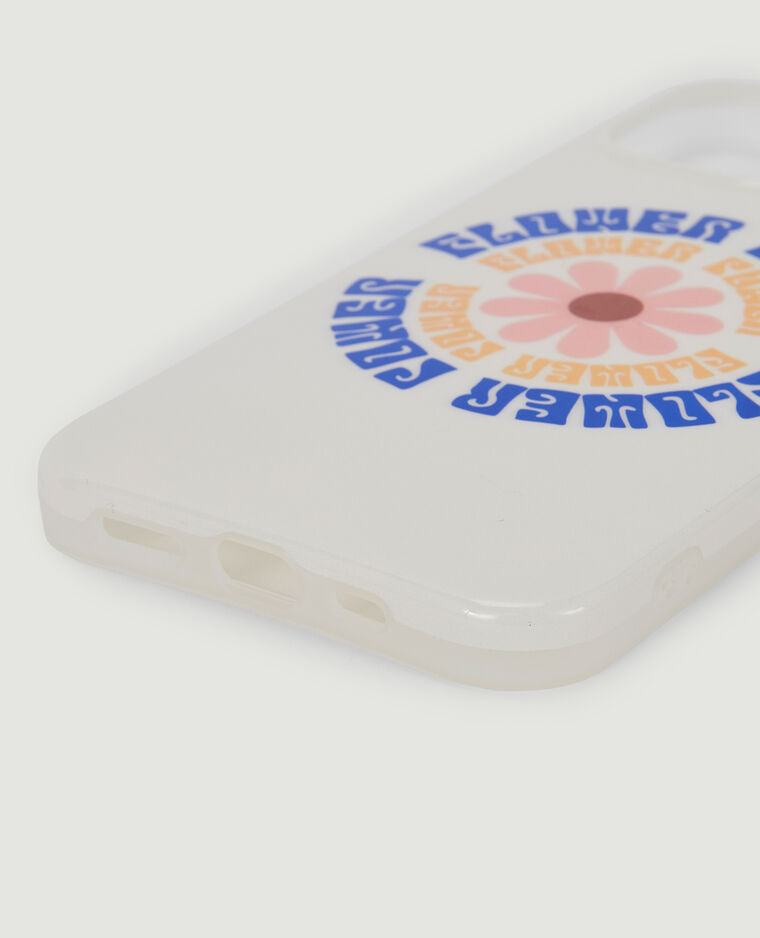 Coque iPhone Flower Power blanc - Pimkie