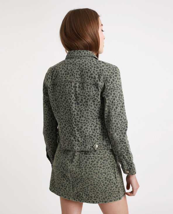 Veste en jean imprimee