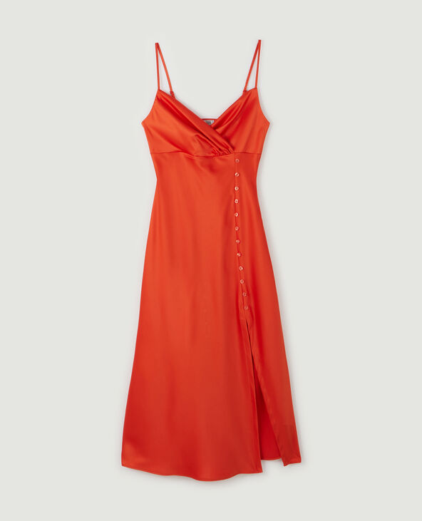 Robe longue satinée orange - Pimkie