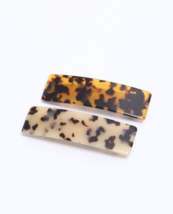 Lot de 2 barrettes à écailles marron - Pimkie