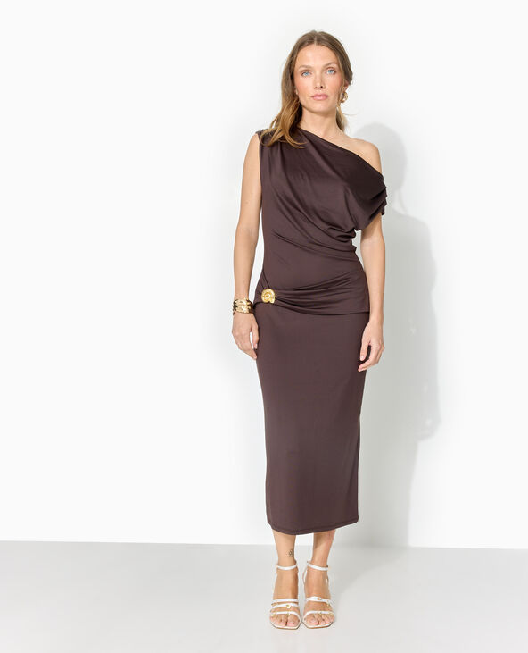 Robe longue avec ceinture bijou marron - Pimkie