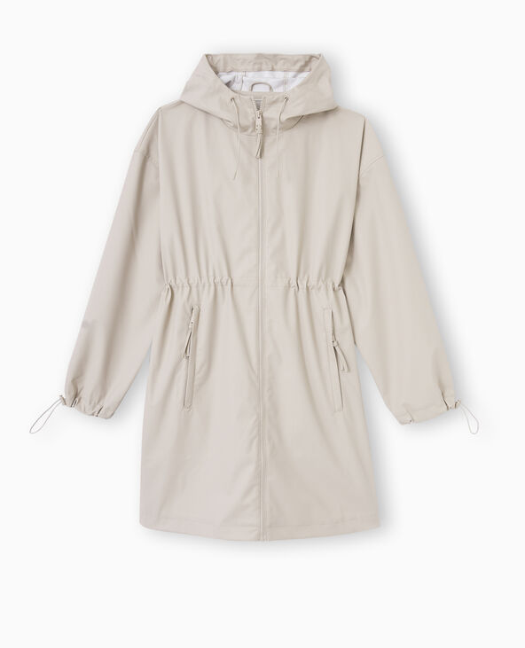 Manteau de pluie avec capuche beige - Pimkie