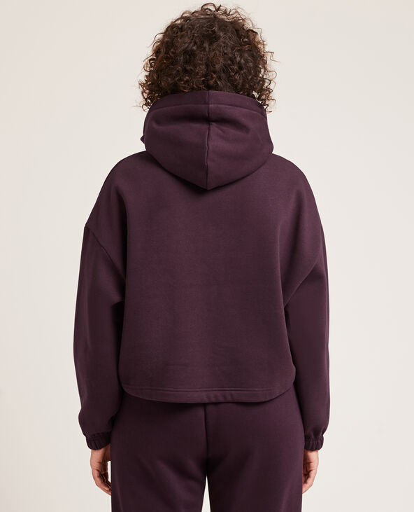 Sweat en molleton cropped bordeaux - Pimkie