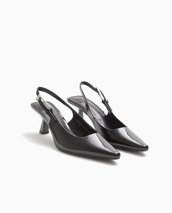 Escarpins ouverts bouts pointus talons bobines noir - Pimkie