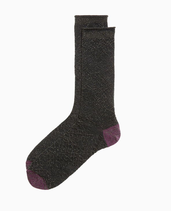 Chaussettes avec fils lurex vert kaki - Pimkie