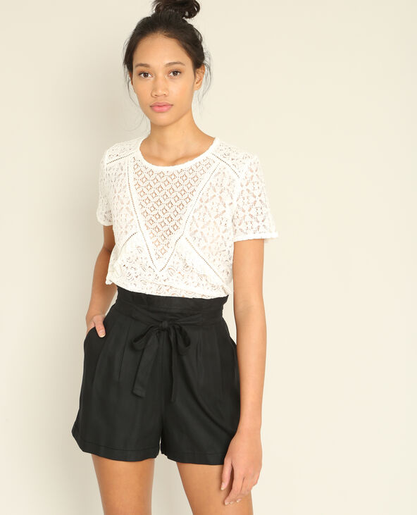 T-shirt en dentelle blanc - Pimkie