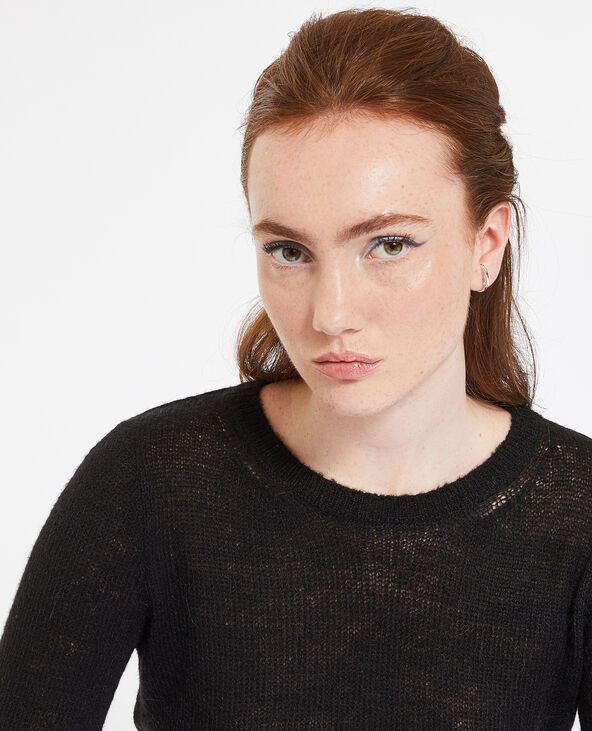 Pull en maille légère et transparente noir - Pimkie