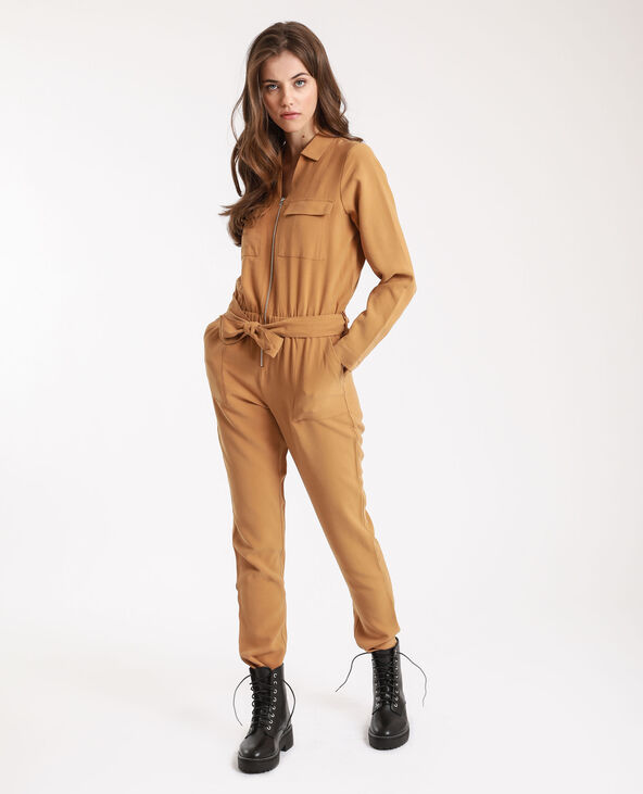 Combi-pantalon à poches camel - Pimkie