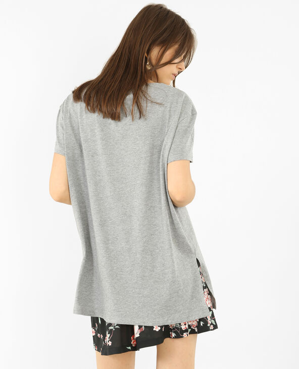 T-shirt oversize manches courtes gris clair - Pimkie