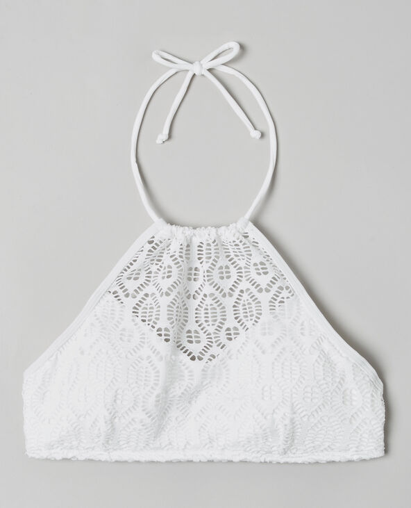 Haut de maillot de bain brassière crochet blanc - Pimkie