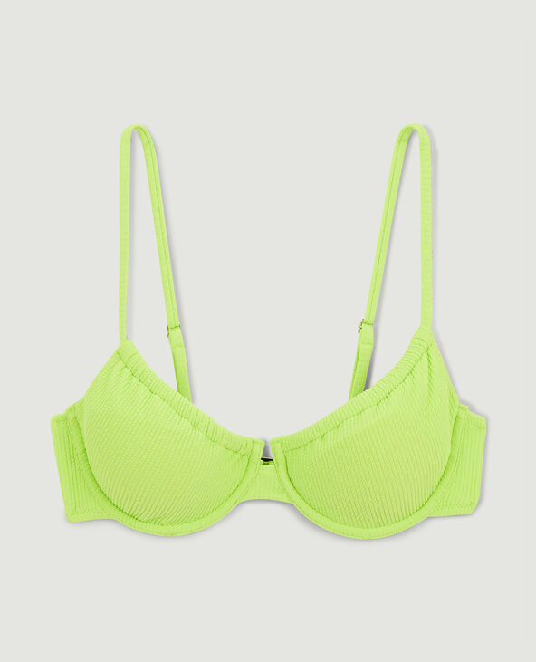 Haut de maillot corbeille vert fluo - Pimkie