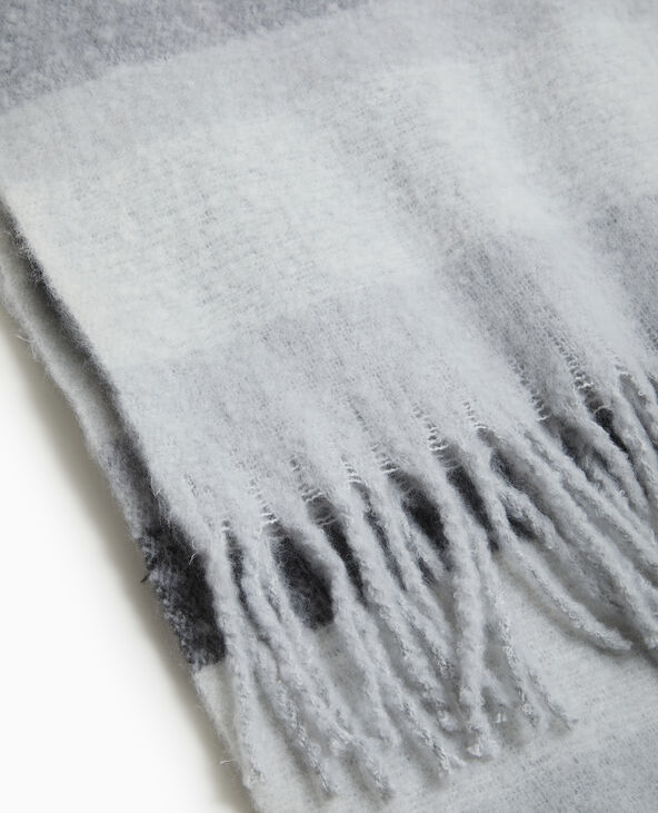 Grande écharpe en maille douce effet rayé gris - Pimkie