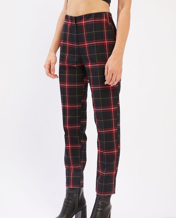 Pantalon cigarette tartan noir - Pimkie